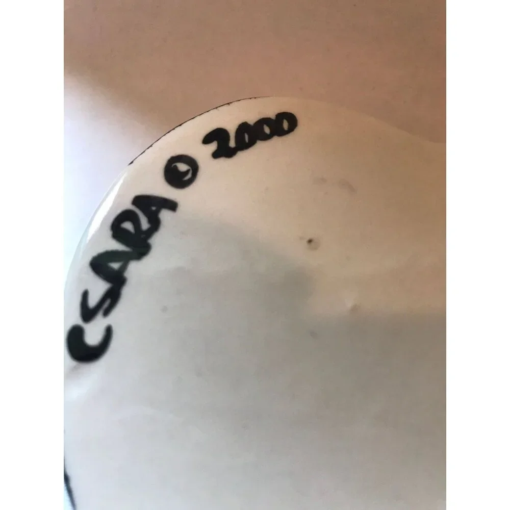 HTF Vintage C Sara 2000 Handpainted Italian Ceramic Heart Shaped Trinket Box